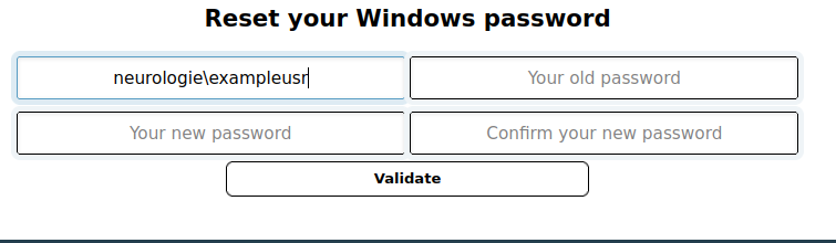 reset password