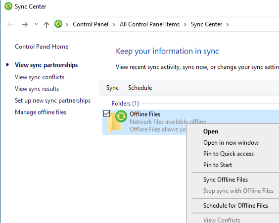 schedule offline files
